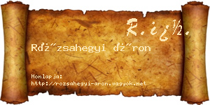 Rózsahegyi Áron névjegykártya