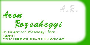 aron rozsahegyi business card
