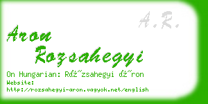 aron rozsahegyi business card